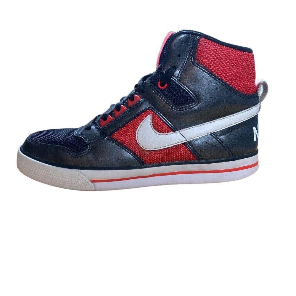 Nike Delta Force High Top Sneaker Titanium Gray Red 375851-011 Women's Sz 7.5
